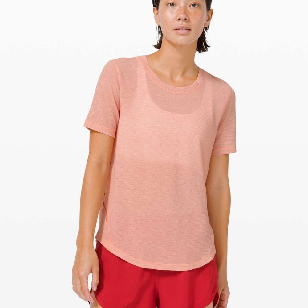 LULULEMON Long Distance Short Sleeve Pale Pink Tee 6